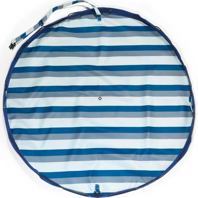 Sac à jouets 2 en 1 Noomad Outdoor Blue-Green Stripes Play&Go Produit ouvert 5