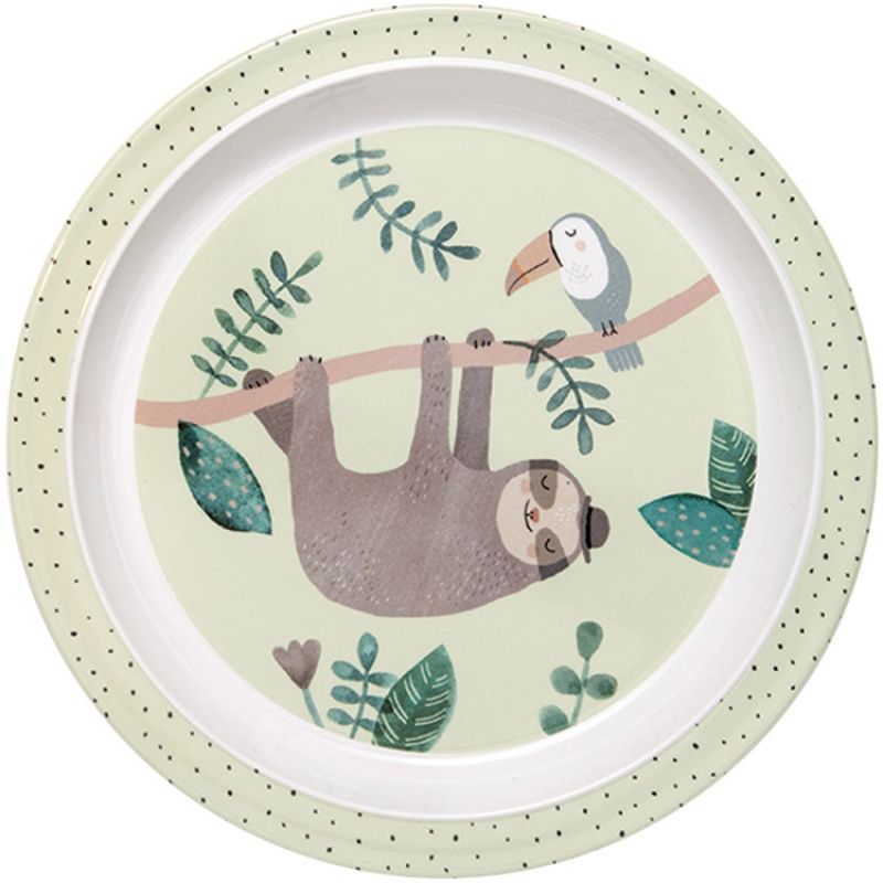 Assiette plate en mélanine Paresseux Petit Monkey