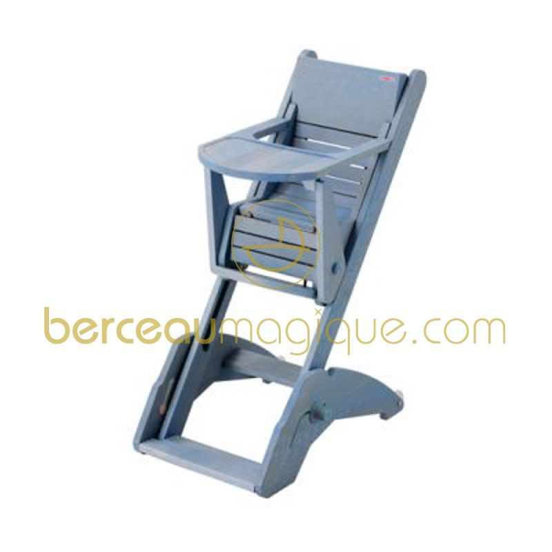Chaise haute twenty one bleu azur 4 positions Combelle