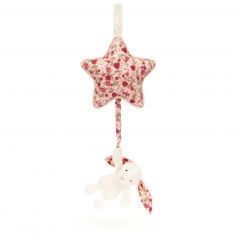 Peluche musicale Lapin en fleurs Crème (30 cm)