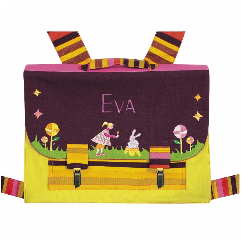 Petit cartable fille Lapin (personnalisable) L'oiseau bateau