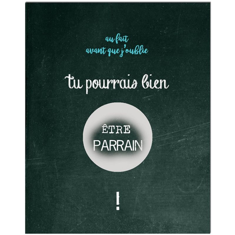 Carte à gratter Demande spéciale Chalkboard Parrain (8 x 10 cm) Les Boudeurs