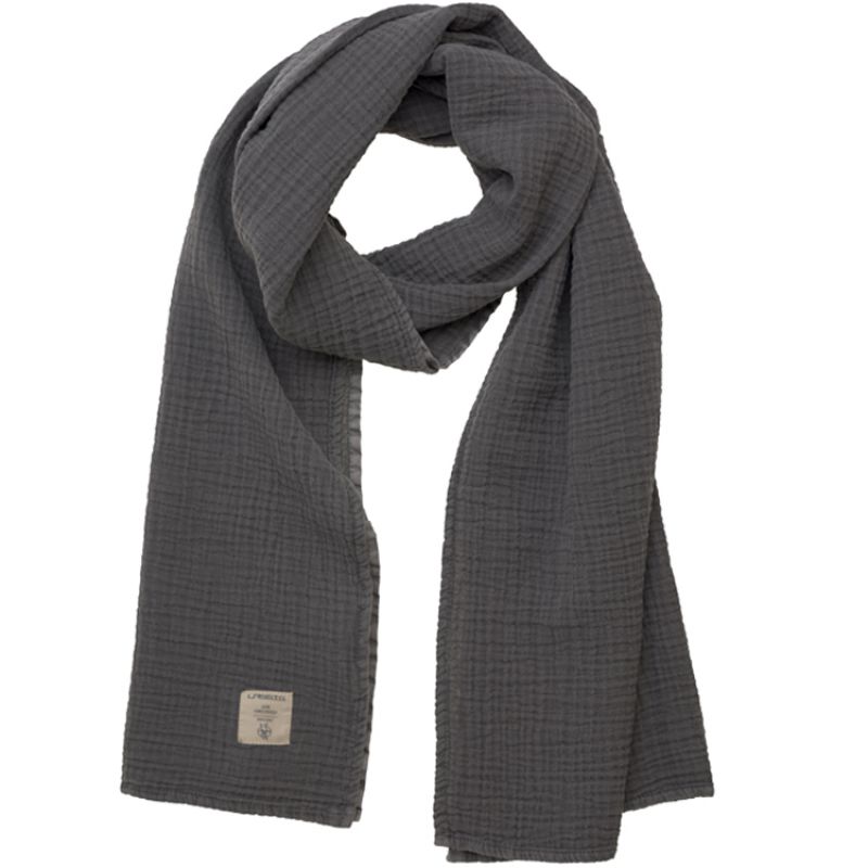 Écharpe d'allaitement en mousseline de coton gris anthracite Lässig
