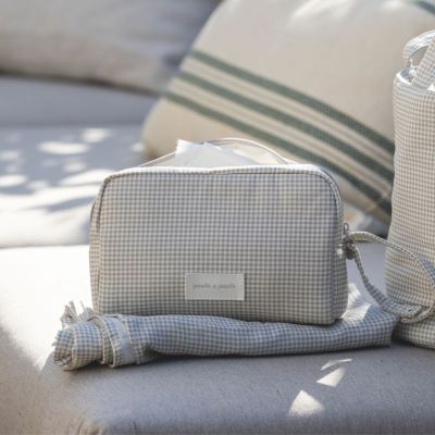 Trousse de toilette Little Bloom Vichy Gris