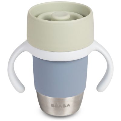 Tasse d'apprentissage inox Click and drink Galet Béaba