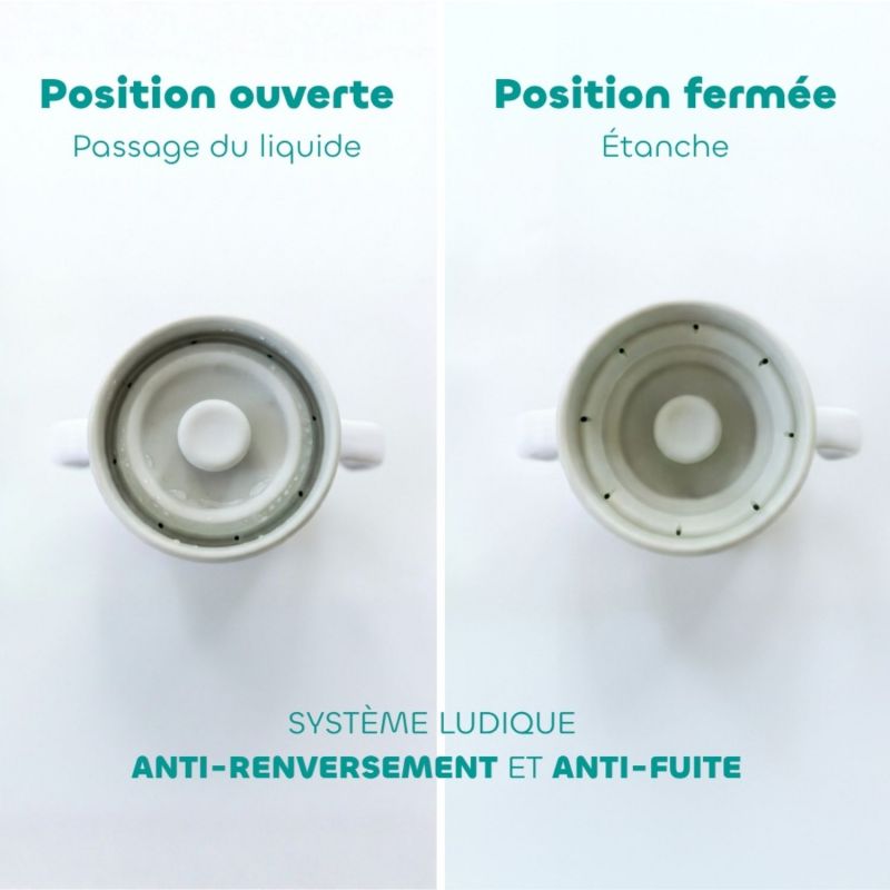 Tasse d'apprentissage inox Click and drink Galet Béaba Ambiance 8