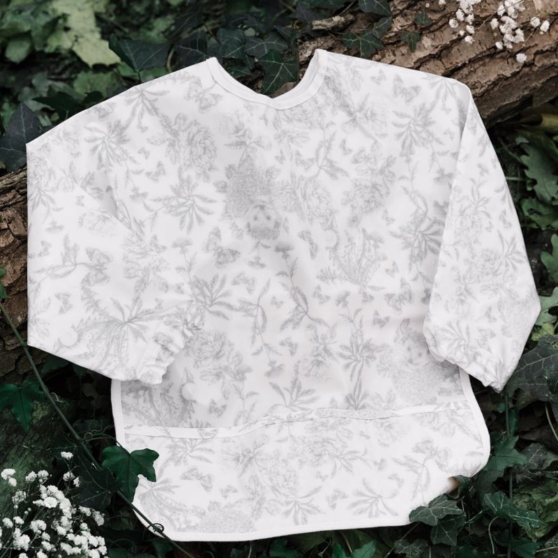 Bavoir manches longues Toile de Jouy gris clair Tartine et Chocolat Ambiance 1