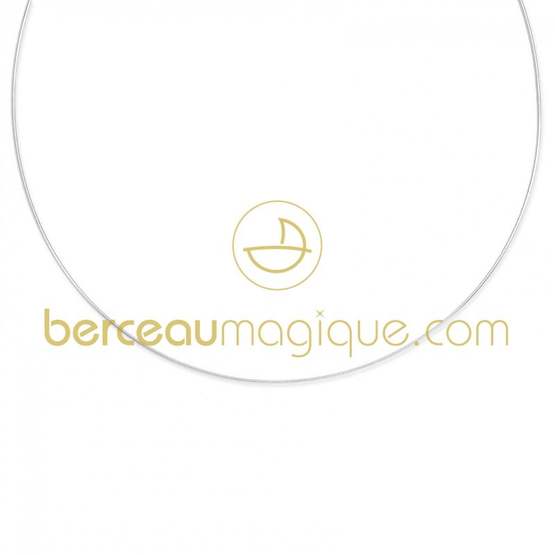 Collier maille oméga (or blanc 750°) Berceau magique bijoux