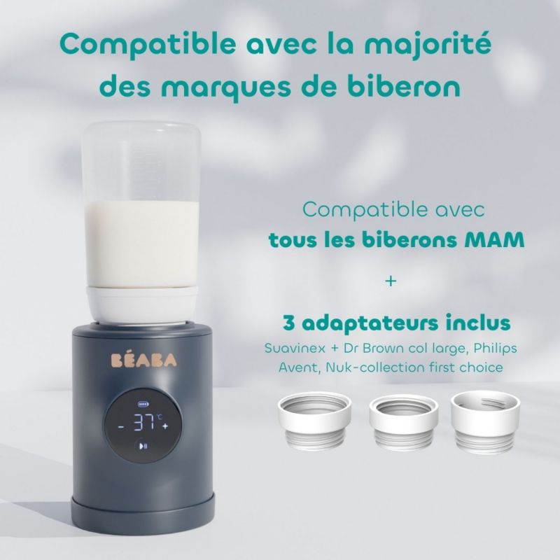 Chauffe-biberon Nomad Milk Night Blue + 3 adaptateurs Béaba Ambiance 8