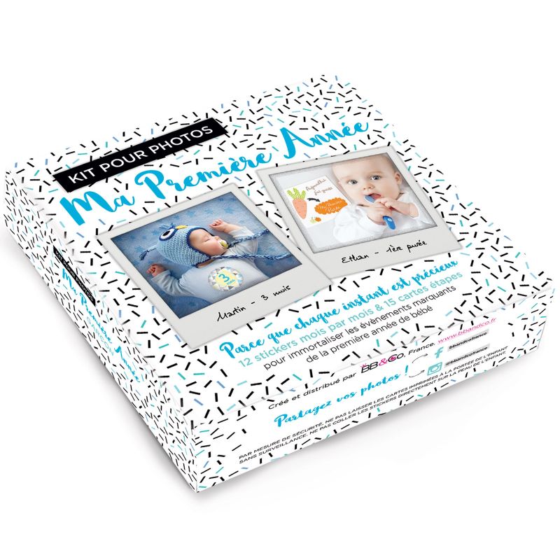 Kit pour photos souvenirs Ma Première Année bleu (27 pièces) BB & Co