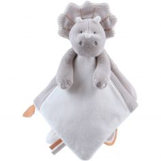 Doudou marionnette Triceratops Ops en veloudoux greige (27 cm) - Noukie's