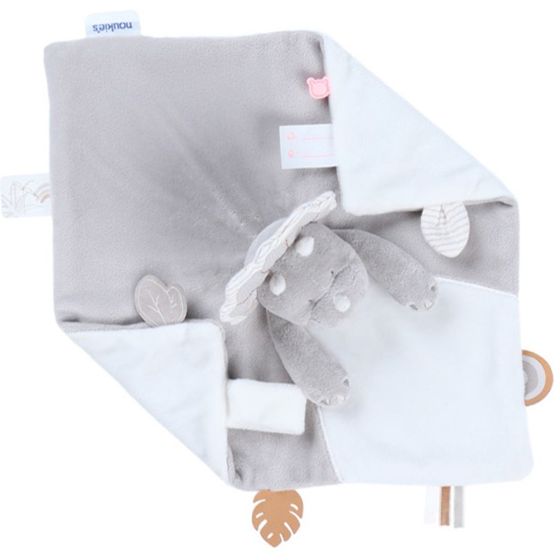 Doudou marionnette Triceratops Ops en veloudoux greige (27 cm) Noukie's Produit 3