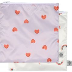 Lot de 2 pochettes pour Snack Happy Rascals Coeur - Lässig 