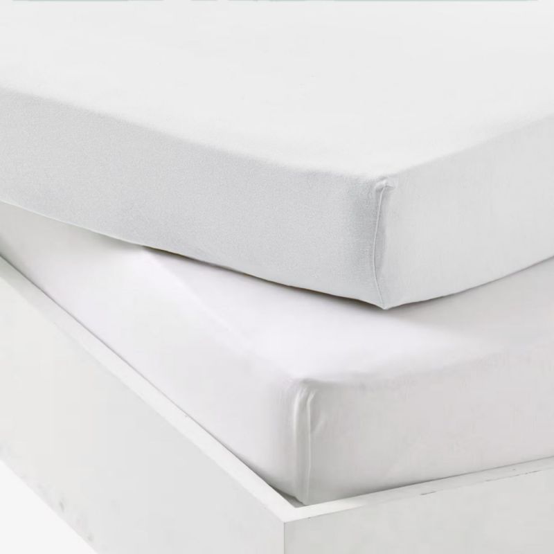 Lot de 2 draps housses en jersey Blanc (60 x 120 cm) Mon P'tit Dodo Produit 2