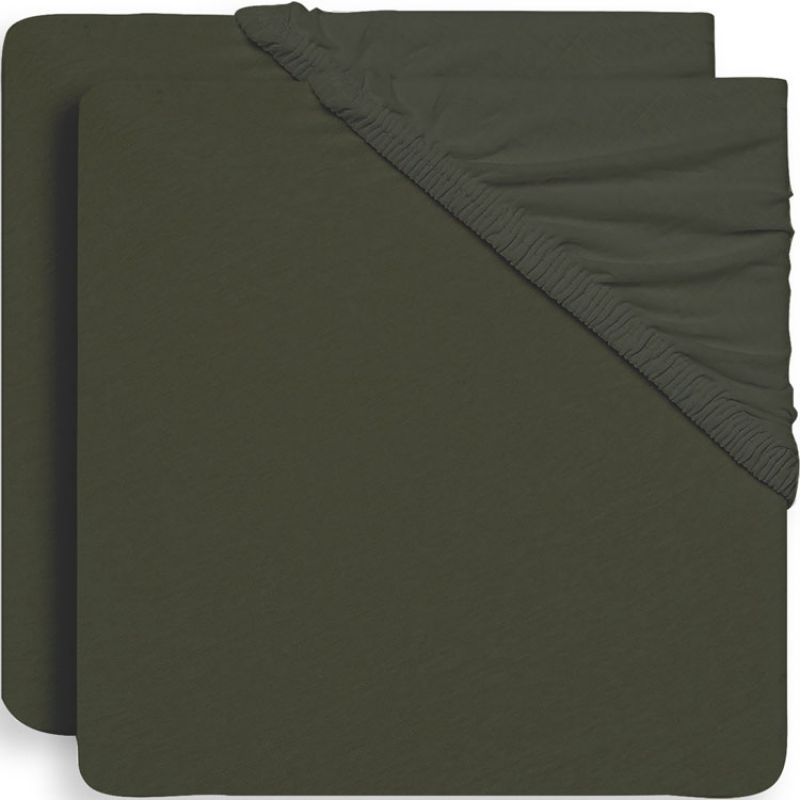 Lot de 2 draps housses vert feuille (60 x 120 cm) Jollein
