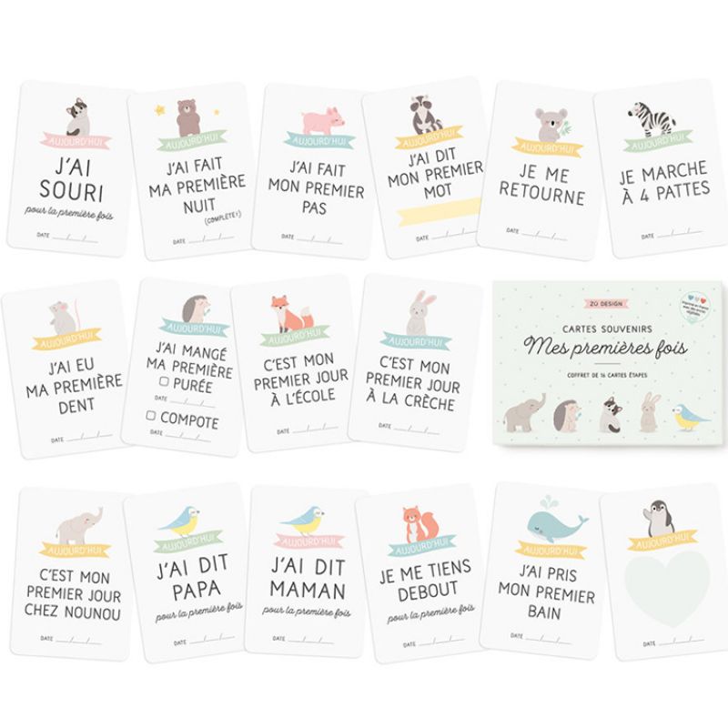 Cartes étapes Mes premières fois animaux (16 cartes) Zü