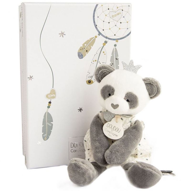 Coffret peluche Panda Attrape-rêves (20 cm) Doudou et Compagnie