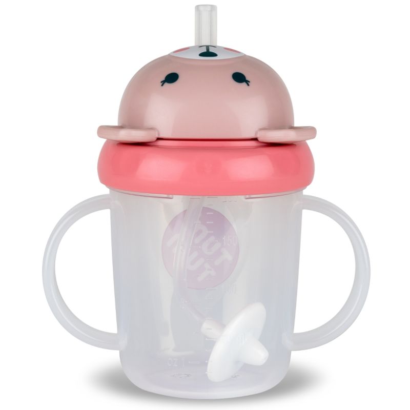 Tasse antifuite avec paille lestée Ourson Rose (200 ml) TUM TUM Produit 3