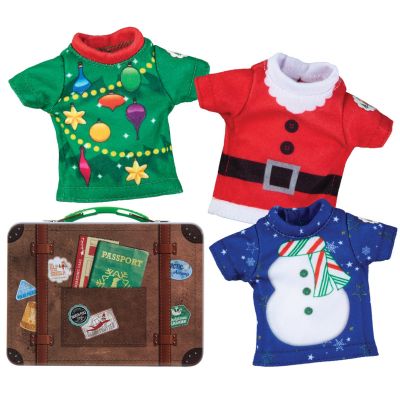 Lot de 3 pullovers Noël avec valise pour lutin farceur The Elf on the Shelf