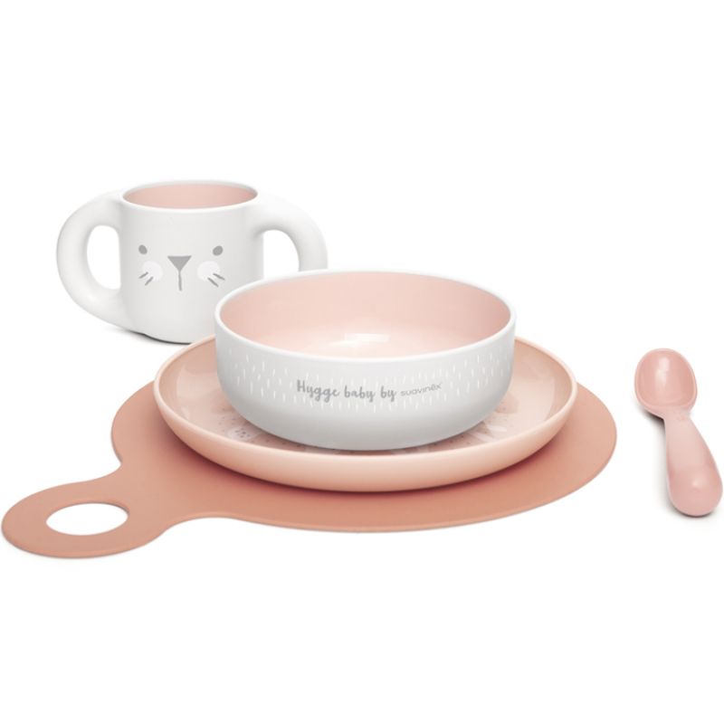 Coffret repas Hygge Baby lapin rose (5 pièces) Suavinex