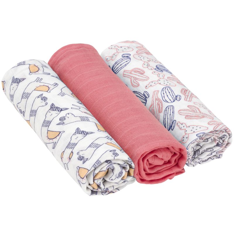 Lot de 3 langes Glama Lama corail (80 x 80 cm) Lässig