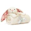 Couverture bébé Lapin en fleurs Crème (70 cm) - Jellycat