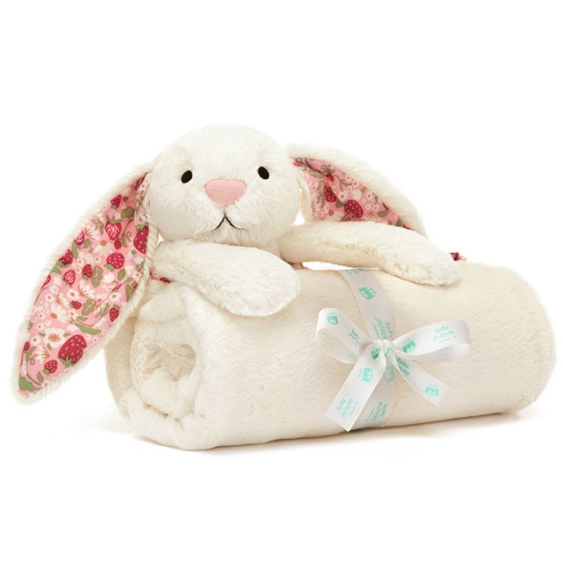 Couverture bébé Lapin en fleurs Crème (70 cm) Jellycat Produit 1