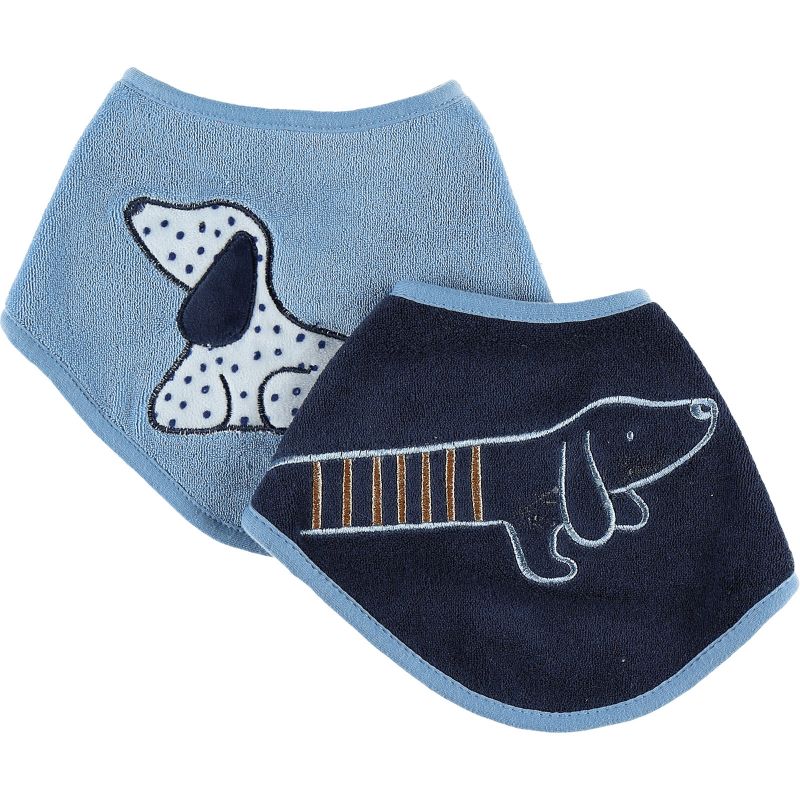 Lot de 2 bavoirs bandana Aston & Jack chien bleu Noukie's
