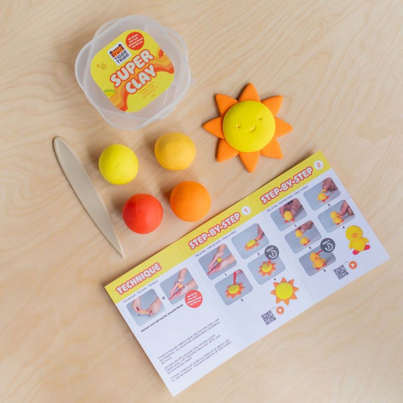 Set créatif en argile Sunrise jaune et orange avec recharge Tiger Tribe Ambiance 6