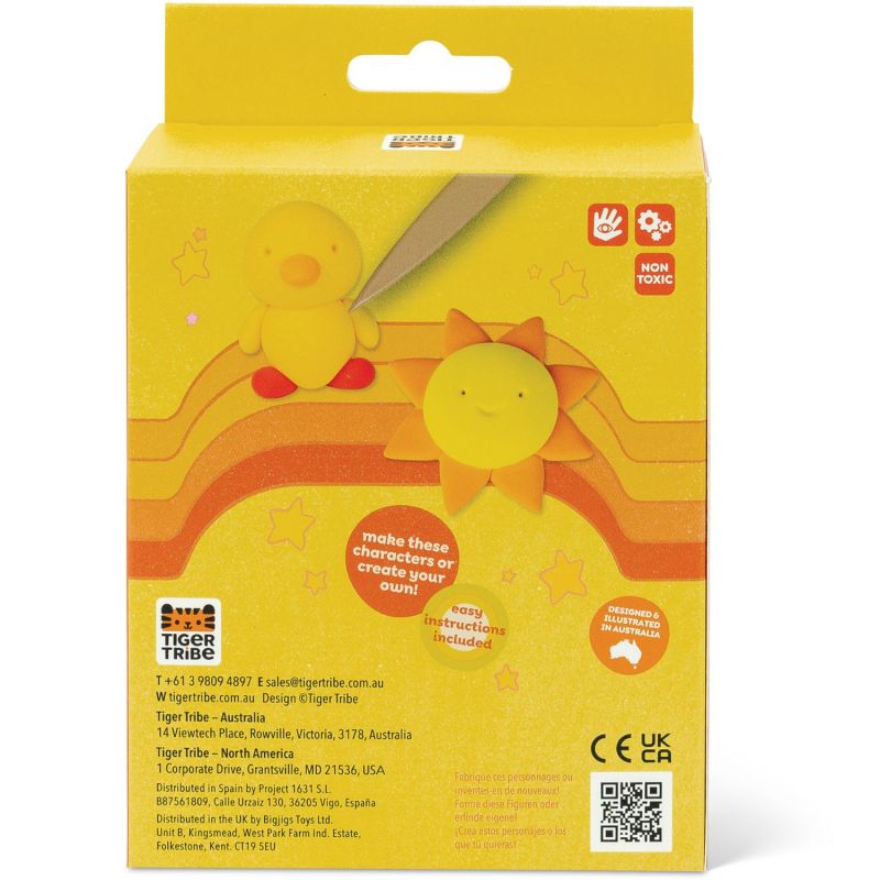 Set créatif en argile Sunrise jaune et orange avec recharge Tiger Tribe Packaging 9
