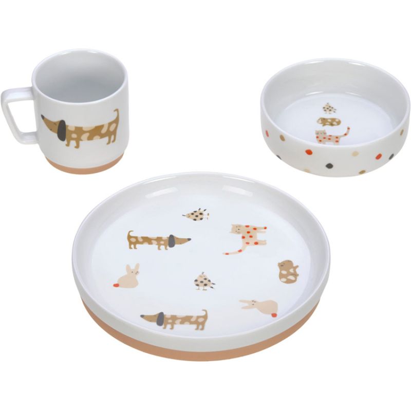 Coffret repas en porcelaine Little Mateys (3 pièces) Lässig