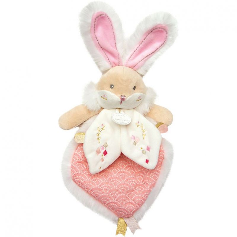 Coffret doudou plat rose Lapin de sucre Doudou et Compagnie