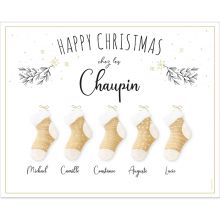 Affiche Famille Chaussettes de Noël personnalisable (40 x 50 cm)  par Mes Mots Déco
