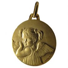 Médaille fille aux couettes Les Loupiots (or jaune 750°)  par Maison Augis