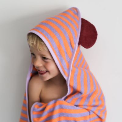 Cape de bain Ours Lavande (75 x 75 cm)