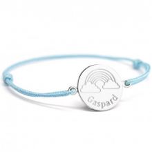 Bracelet cordon Arc-en-ciel personnalisable (argent 925°)  par Petits trésors