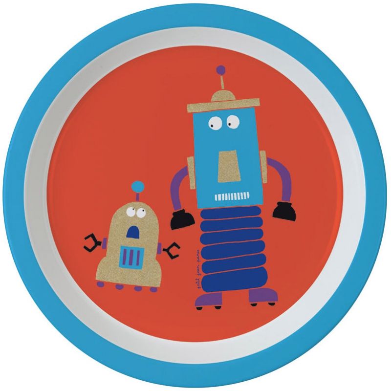 Assiette plate Les Robots (18 cm) Maison Petit Jour
