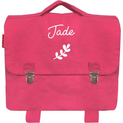 Cartable A4 maternelle rose grenadine (personnalisable)