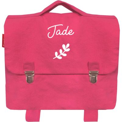 Cartable maternelle 33 cm rose grenadine (personnalisable)