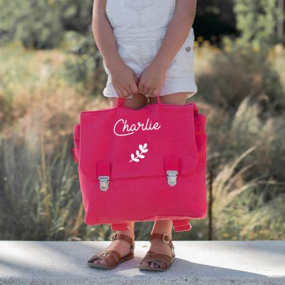 Cartable maternelle 33 cm rose grenadine (personnalisable)