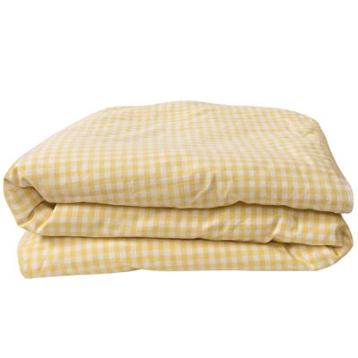 Housse de couette percale de coton Vichy Tournesol (100 x 140 cm) Kadolis
