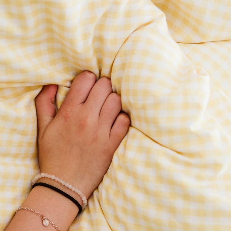 Housse de couette percale de coton Vichy Tournesol (100 x 140 cm) Kadolis Ambiance 4