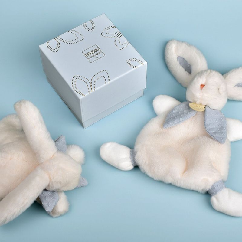 Doudou Lapin Bonbon bleu gris (25 cm) Doudou et Compagnie Ambiance 2