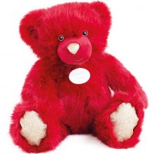 Peluche ours rouge La Peluche (40 cm)  par Doudou et Compagnie