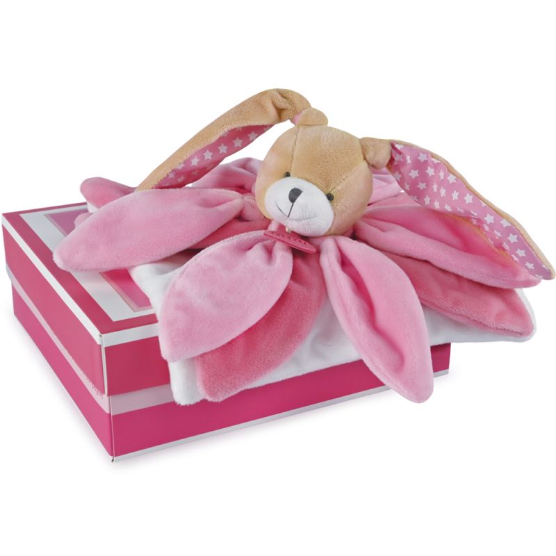 Coffret doudou lapin collector rose (28 cm) Doudou et Compagnie