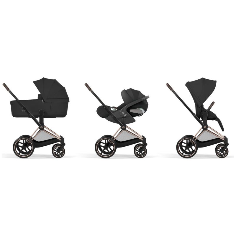 Duo PRIAM 2026 Poussette tout-terrain avec nacelle pliable et Châssis Rose Gold Sepia Black Cybex Produit 4