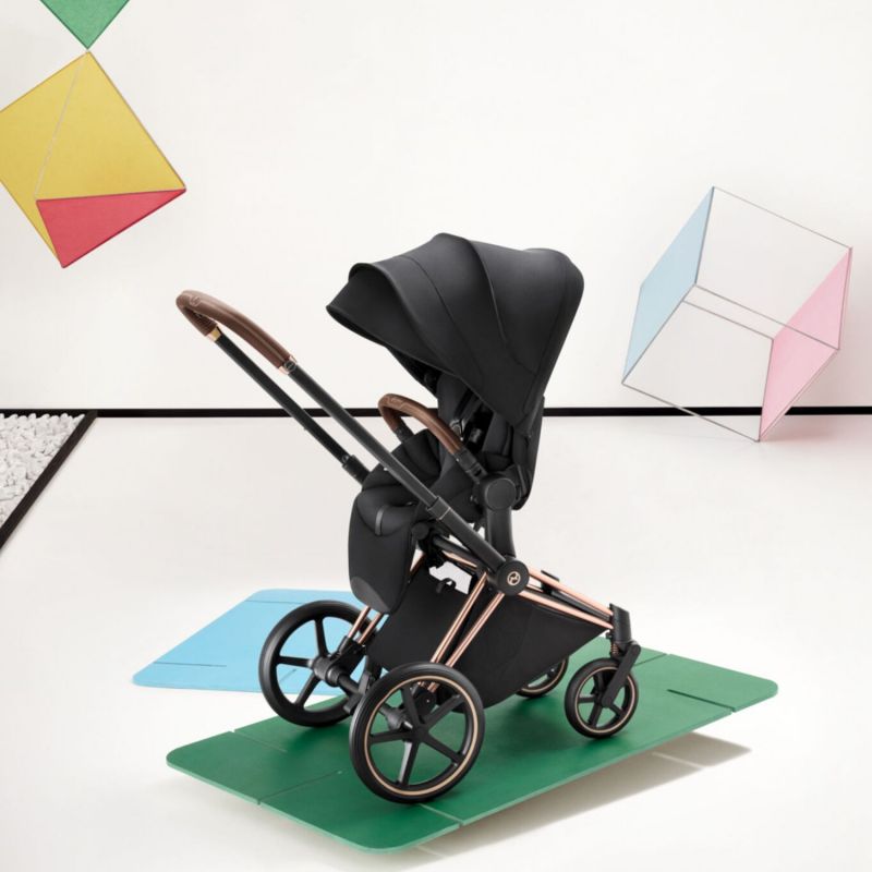 Duo PRIAM 2026 Poussette tout-terrain avec nacelle pliable et Châssis Rose Gold Sepia Black Cybex Ambiance 9