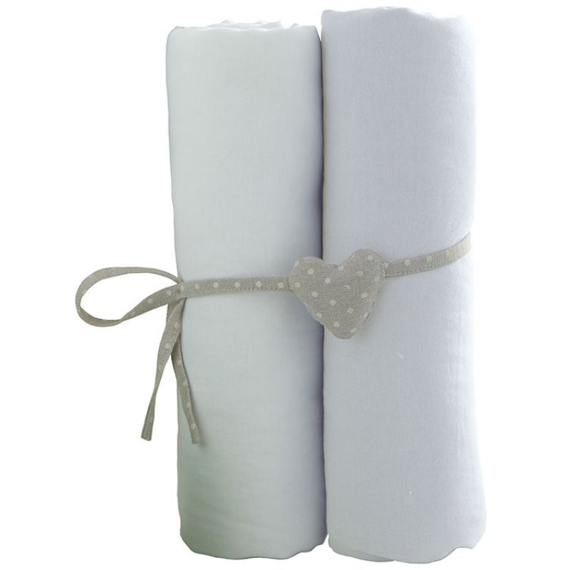Lot de 2 draps housses blancs (60 x 120 cm) Babycalin