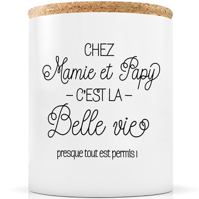 Bougie Chez Mamie et Papy c'est la belle vie Créa Bisontine