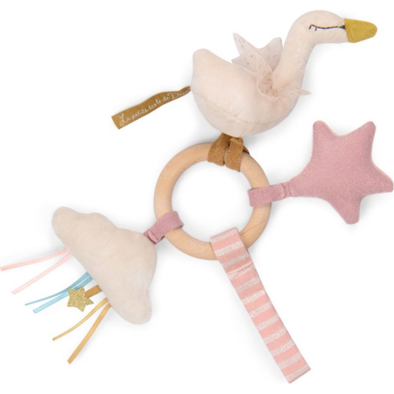 Hochet anneau bois cygne La petite école de danse Moulin Roty Produit 1 grande taille